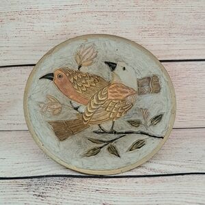 Vintage Enamel Brass Pedestal Bowl Made In India